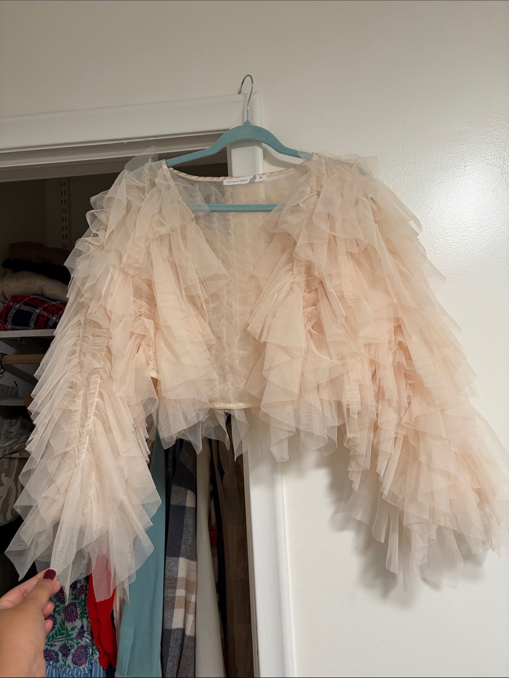Altar'd State Blush Layered Tulle Bolero